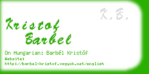 kristof barbel business card
