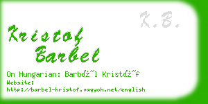 kristof barbel business card